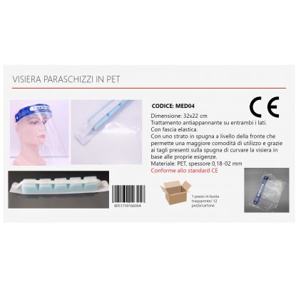 VISIERA PROTETTIVA ANTIAPPANNAMENTO CON FASCIA ELASTICA